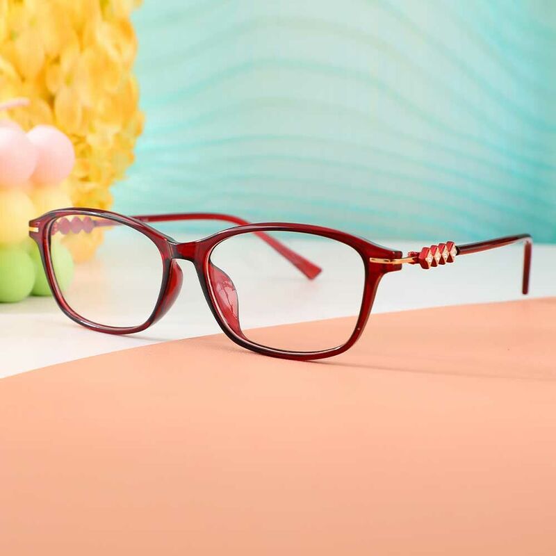 Lunettes de Vue Celeste Rectangle Rouge