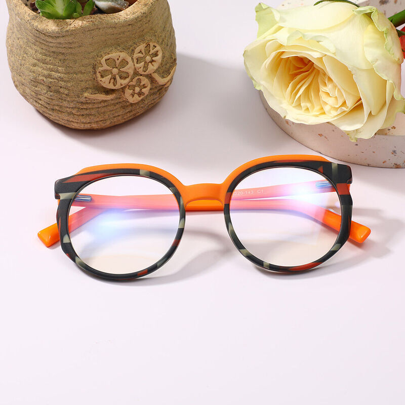 Regi Round Orange Glasses