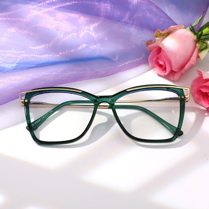 Anderio Cat Eye Green Glasses