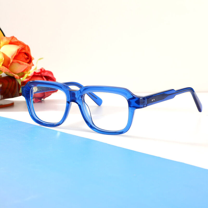 Herbe Square Blue Glasses