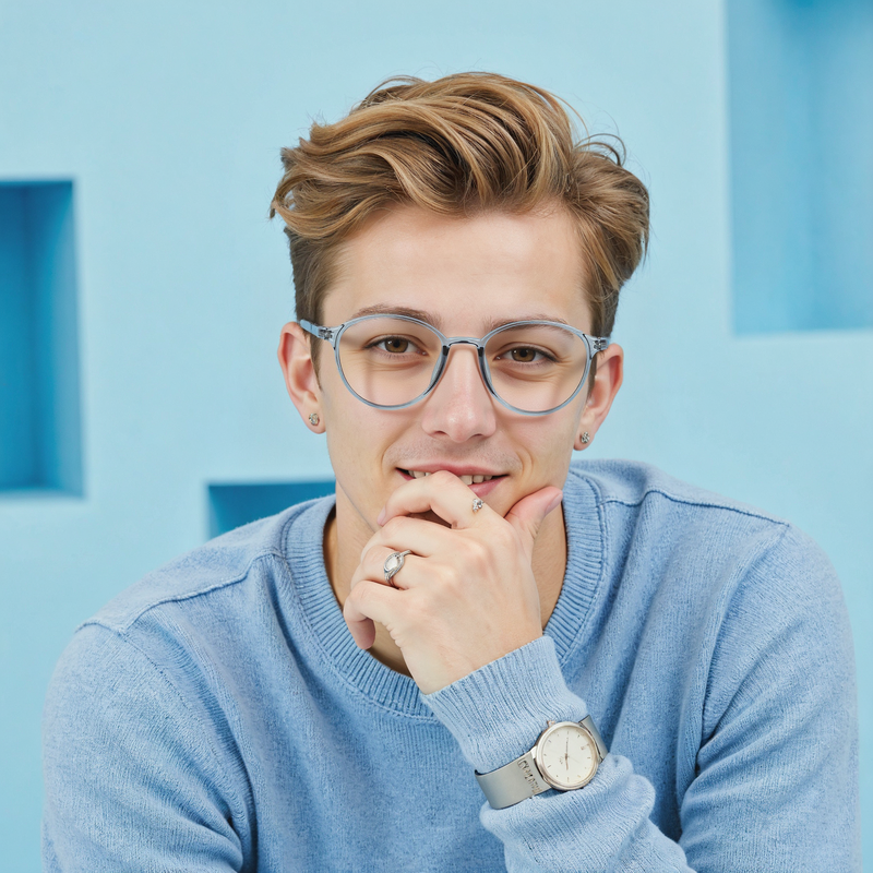 Jill Round Blue Glasses