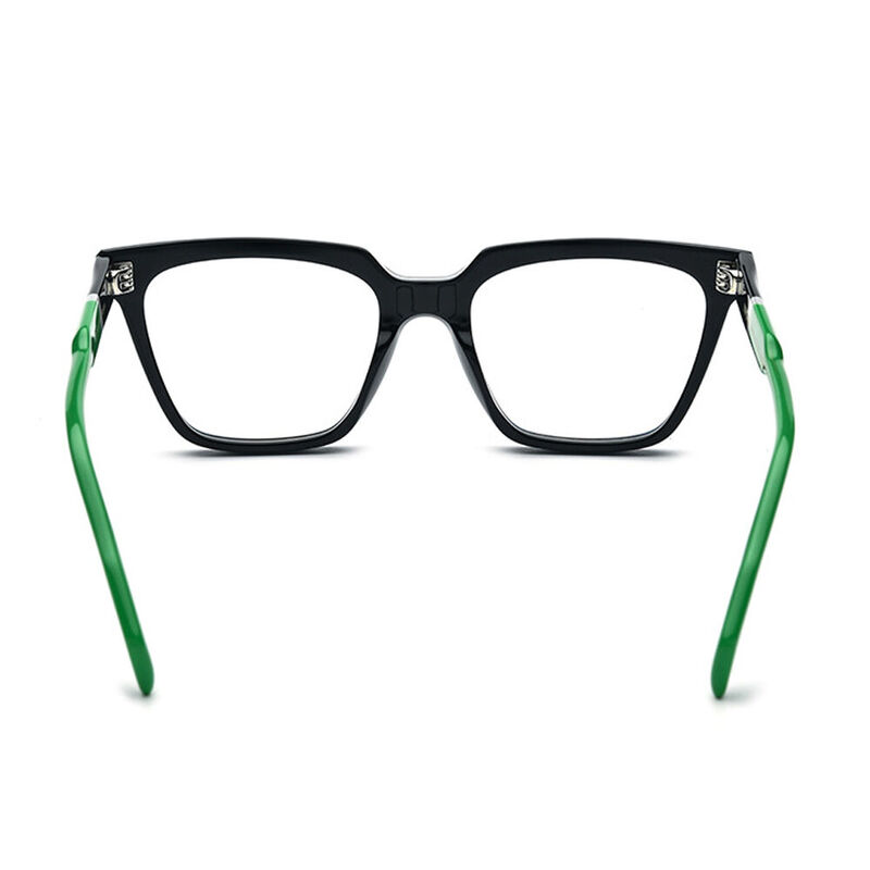 Shanell Square Black Green Glasses