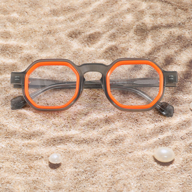 Dewar Geometric Orange Glasses