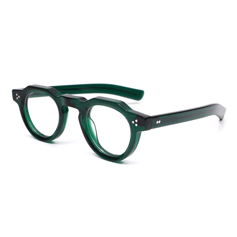 Cedrica Round Green Glasses