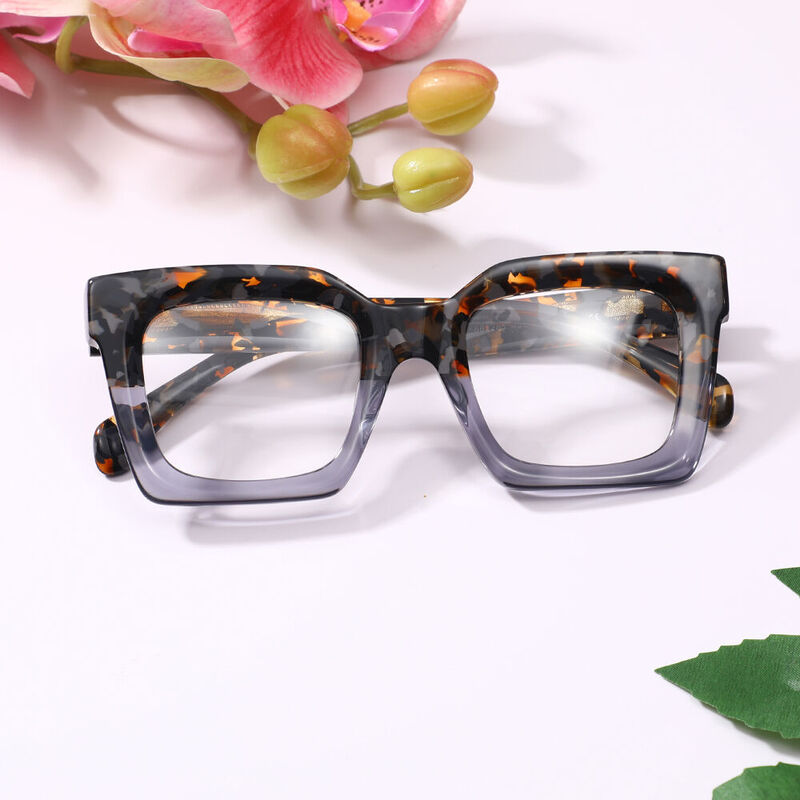 Stewa Square Gray Glasses