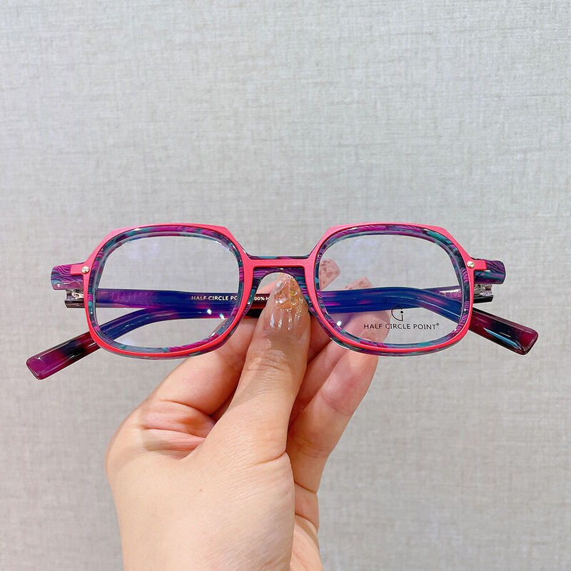 Violae Square Blue Glasses