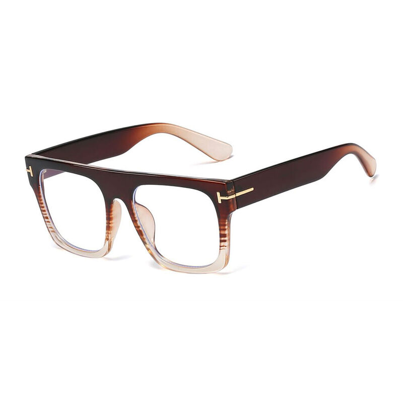 Vibrant Square Brown Glasses
