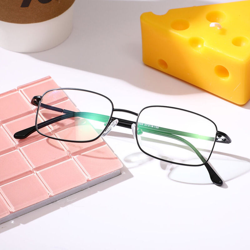 Rosa Rectangle Black Glasses