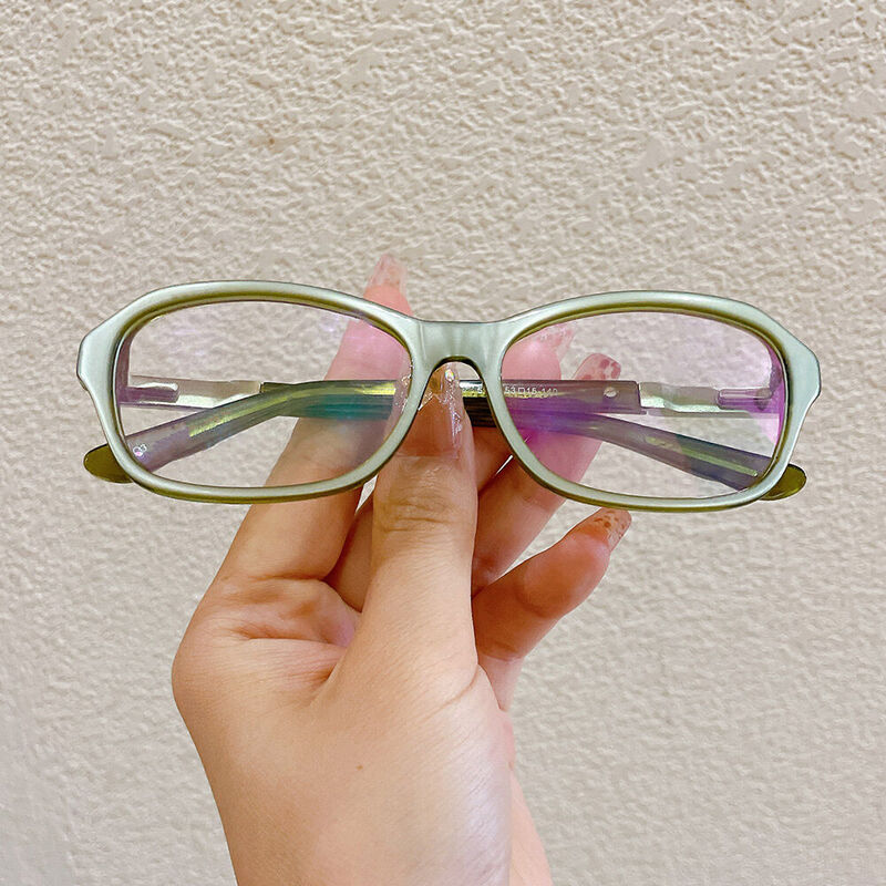 Congre Rechteckige Grüne Brille