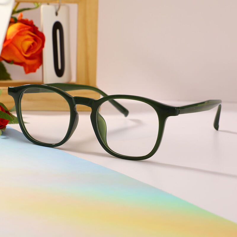Edmund Square Green Glasses