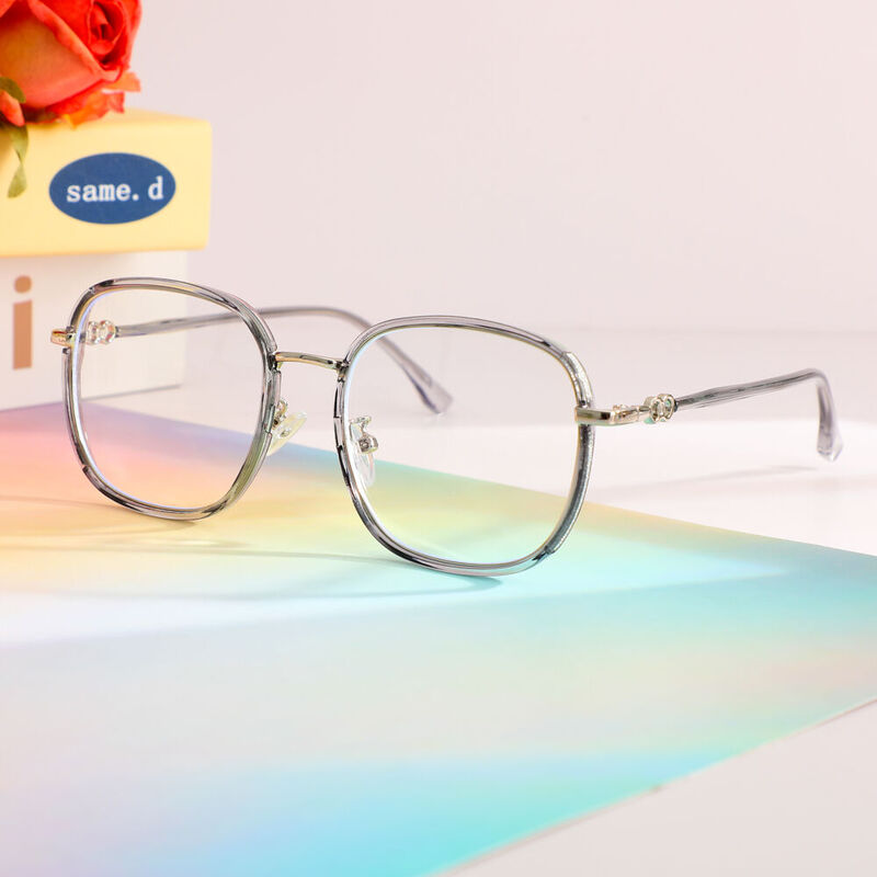 Hulda Square Grey Glasses