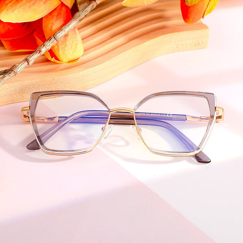 Modesty Cat Eye Grey Glasses