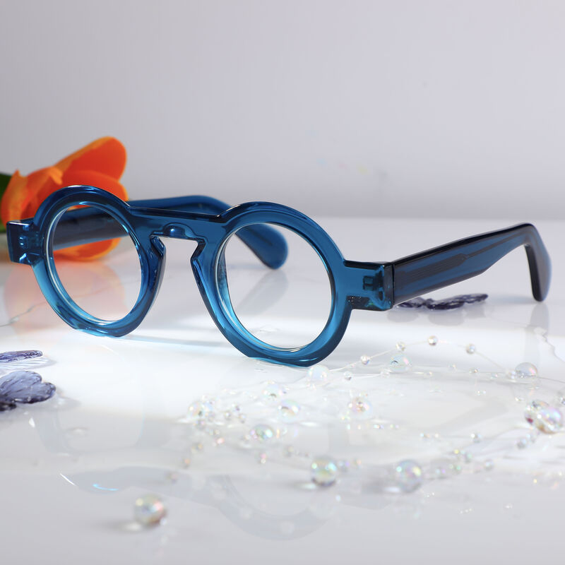 Lunettes de Vue Meroy Ronde Bleu