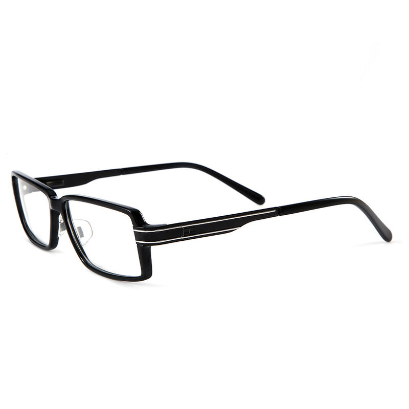 Glare Rectangle Black Glasses