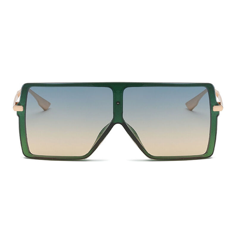 Elaine Square Green Sunglasses