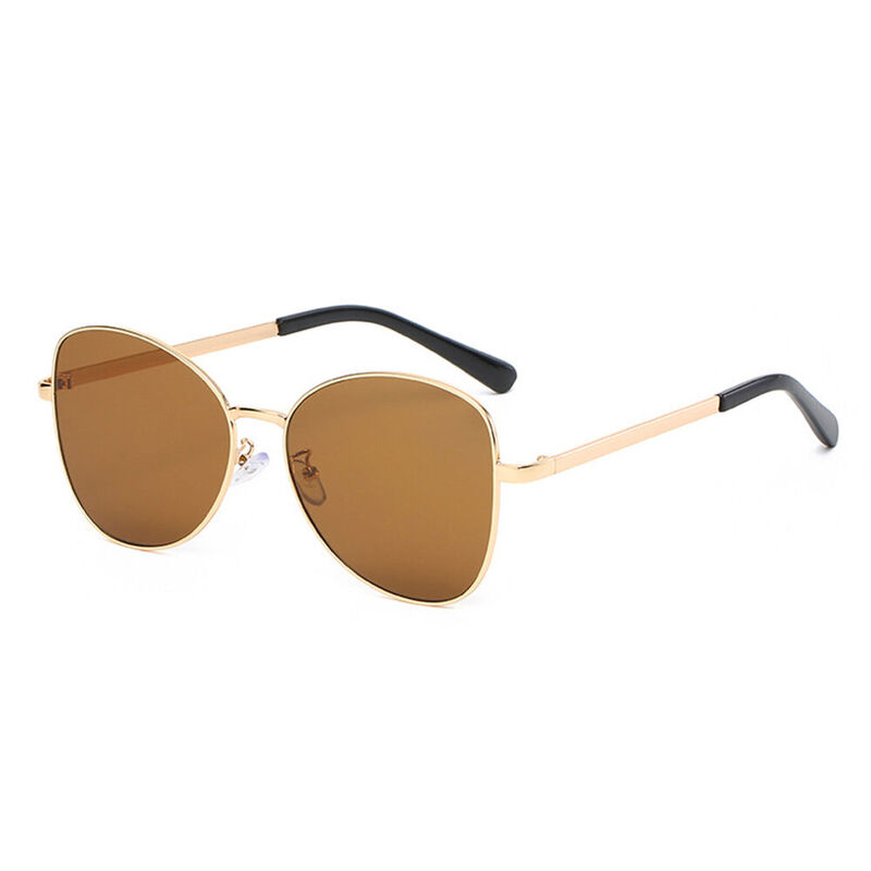 Lauretta Oval Brown Sunglasses