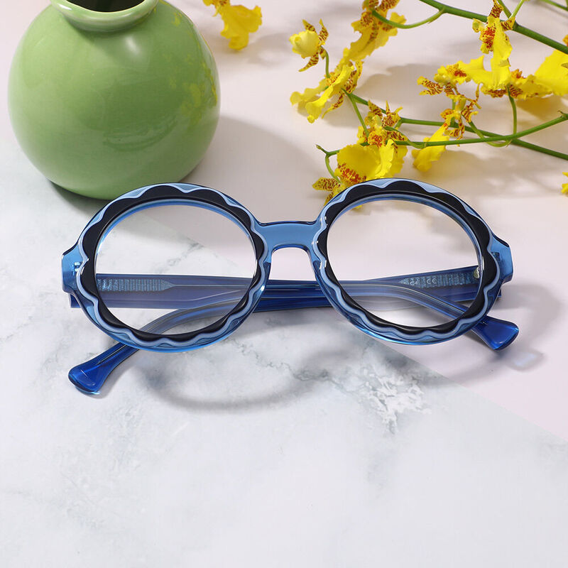 Berrie Round Blue Glasses