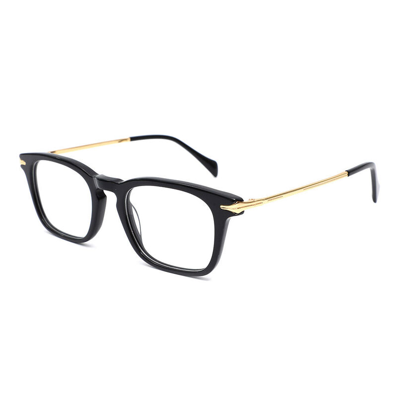 Dorothe Rechteckige Schwarze Brille
