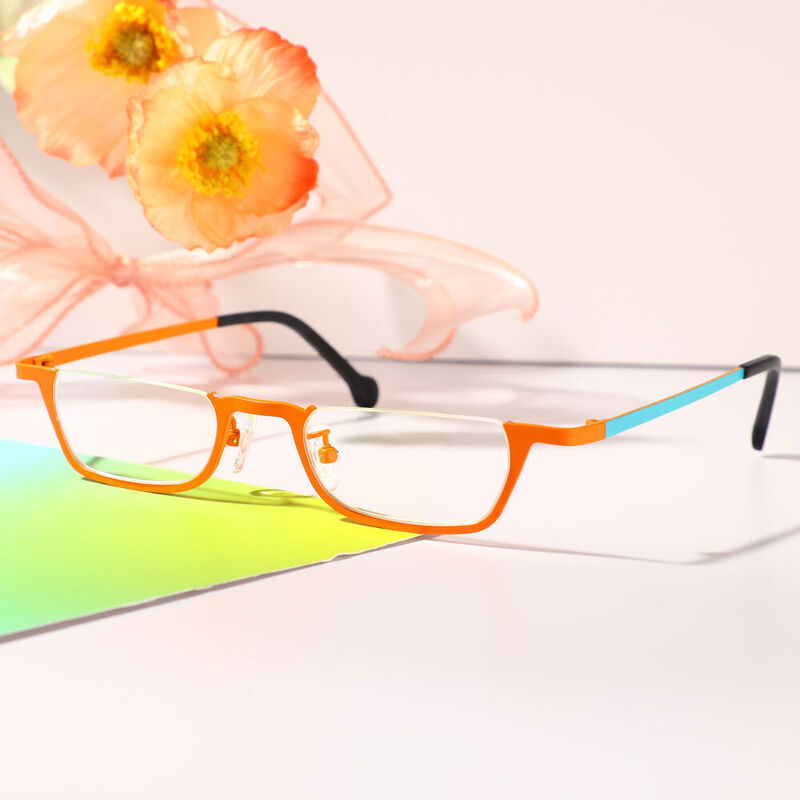 Horatio Rectangle Orange Glasses