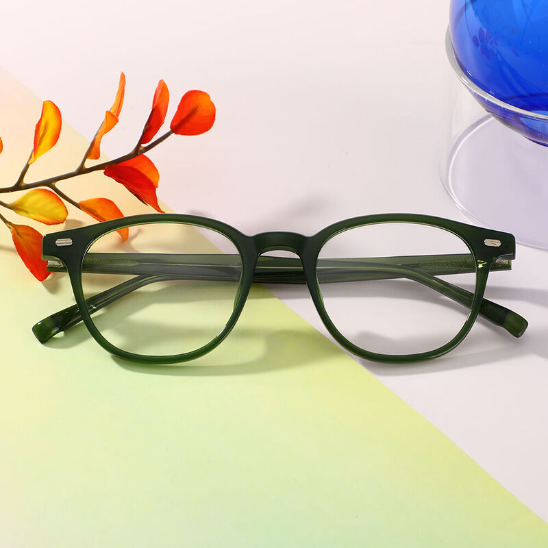 Julian Square Green Glasses