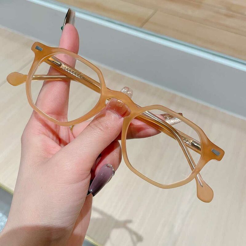 Micah Geometric Orange Glasses