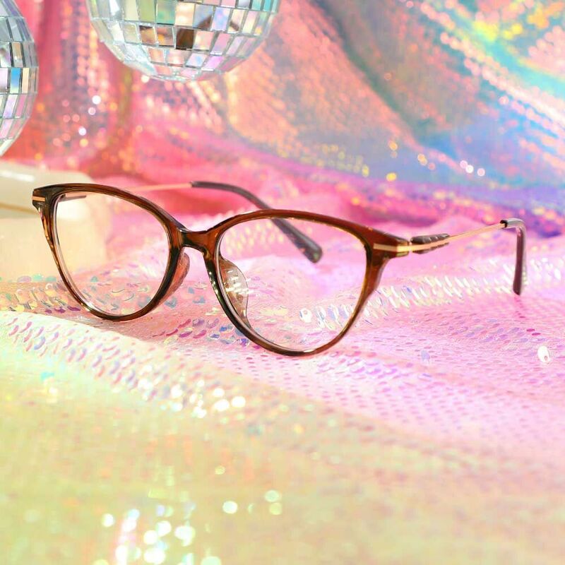 Josephine Cat Eye Brown Glasses