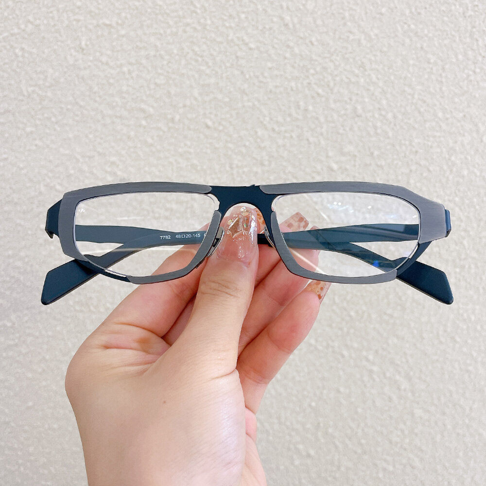 Deliaoa Rechteckige Graue Brille