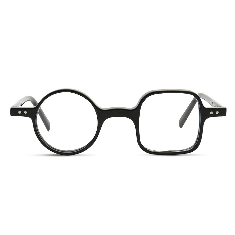 George Runde Quadratische Schwarze Brille