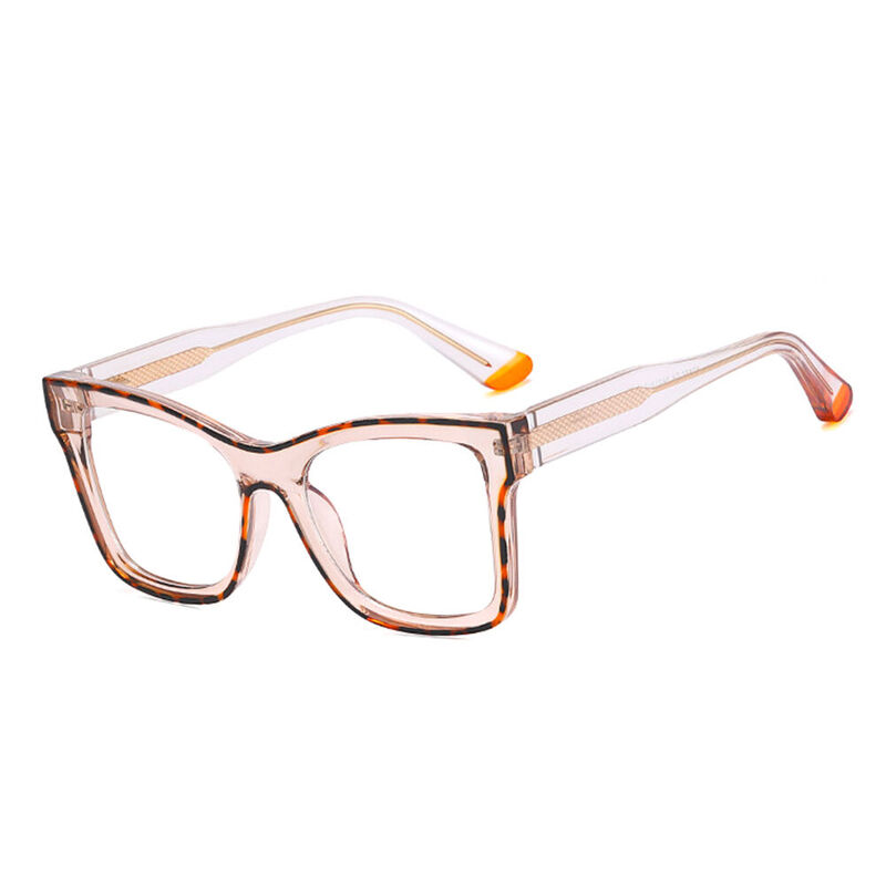 Kathleen Square Orange Glasses