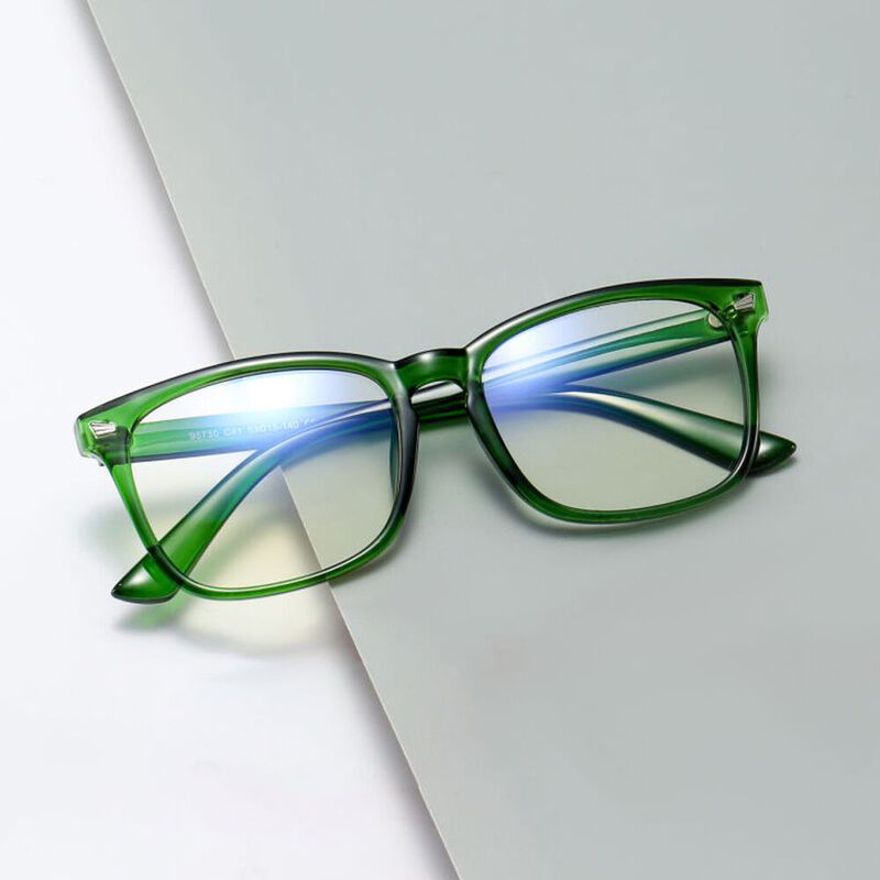 Cairbre Rectangle Green Glasses