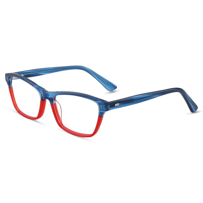 Huertas Rectangle Blue Glasses