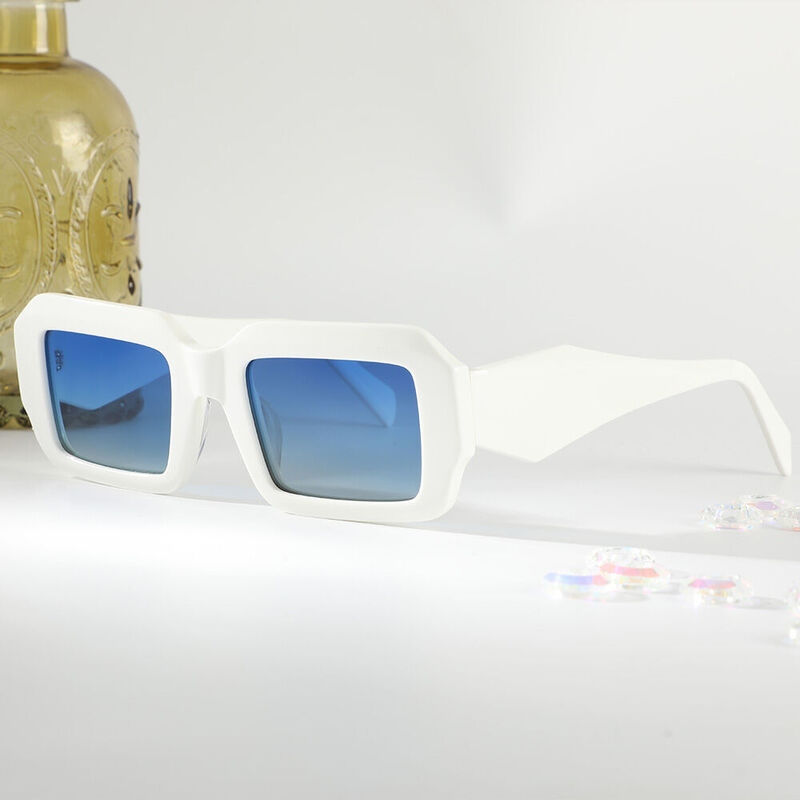 Drift Rectangle White Sunglasses