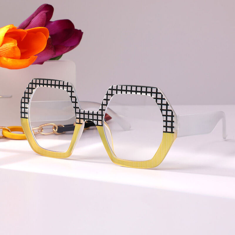 Dora Geometric Yellow Glasses