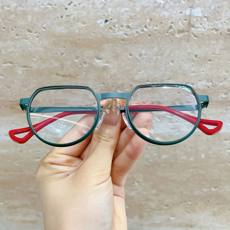 Albec Oval Green Glasses