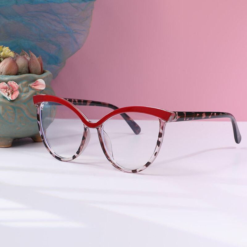 Bing Cat Eye Red Glasses