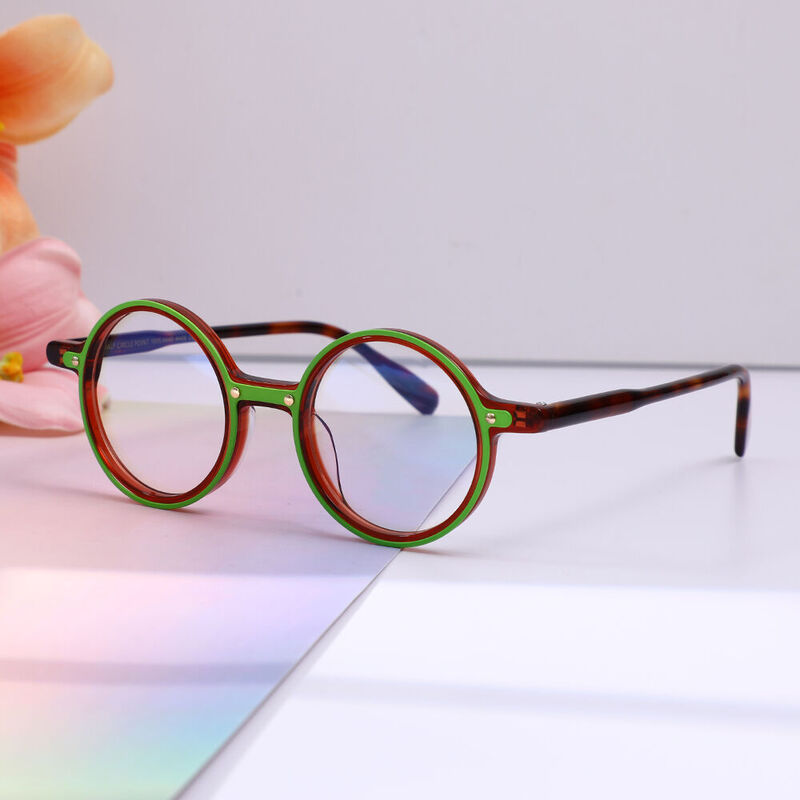 Mira Runde Grün Brille