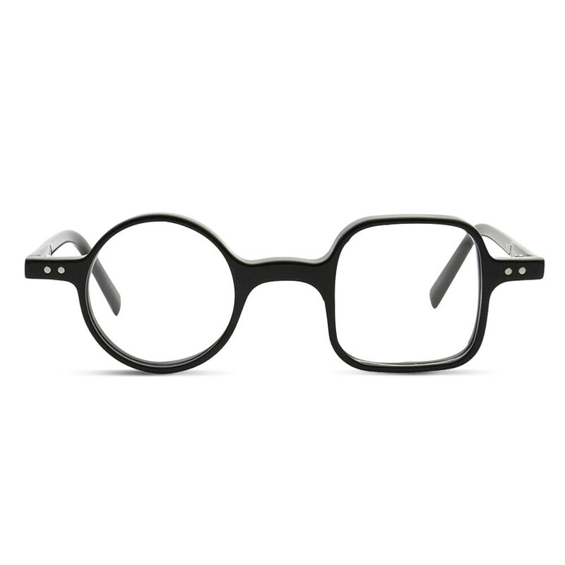 George Round Square Black Glasses