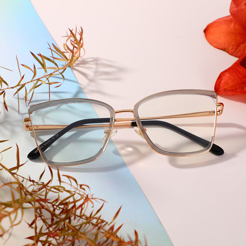 Ellen Cat Eye Gray Glasses