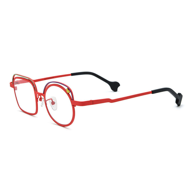 Lunettes de Vue Harrima Carré Ronde Rouge