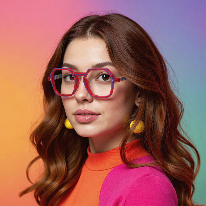Richar Geometric Pink Glasses