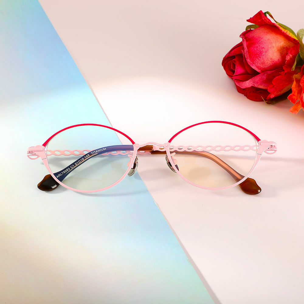 Les Ovale Rosa Brille