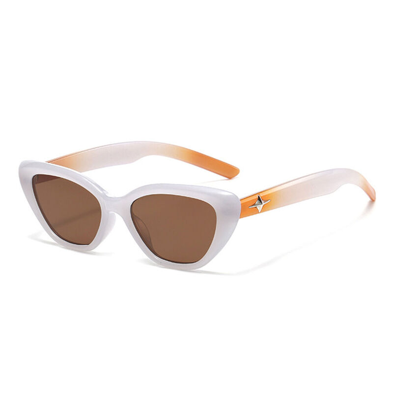 Ariana Cat Eye Weiße Sonnenbrille