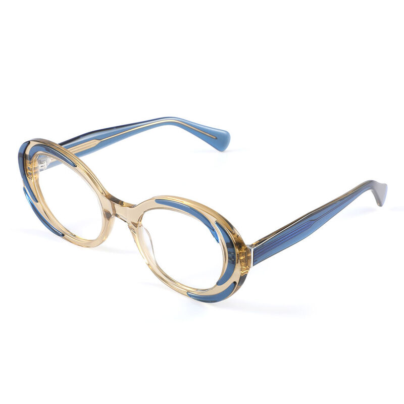 Otis Oval Blue Glasses