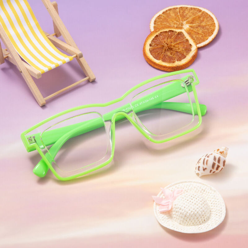 Bronte Quadratische Grüne Brille