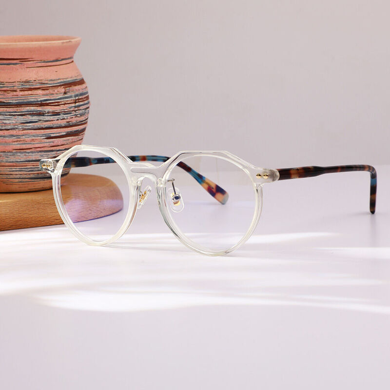Moussa Round Clear Glasses