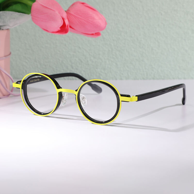Huga Runde Schwarze Brille