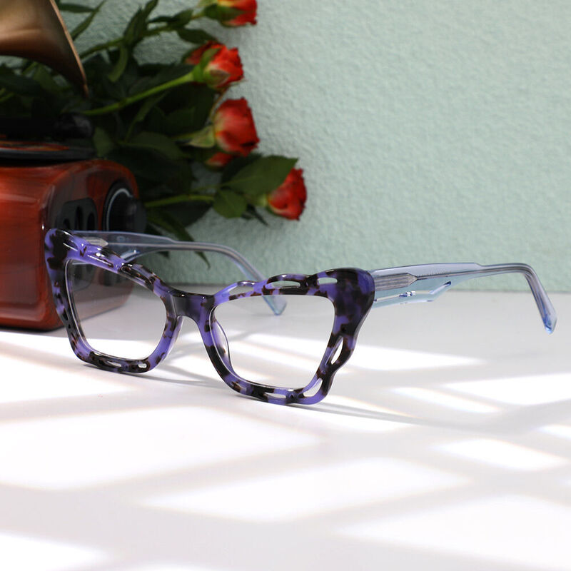 Patienca Cat Eye Blaue Brille