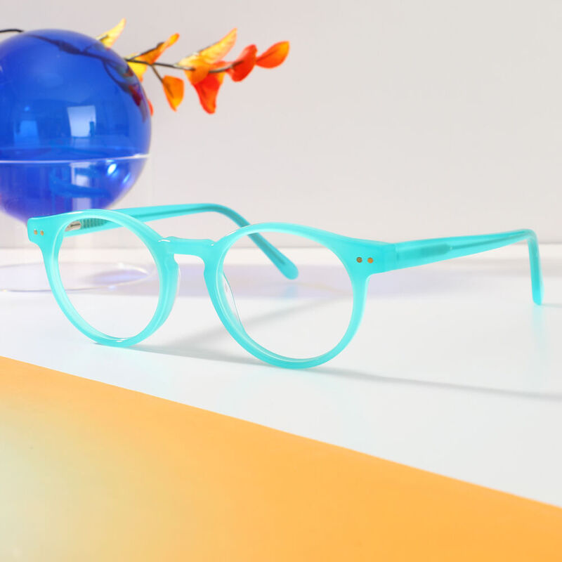 Lucia Round Blue Glasses