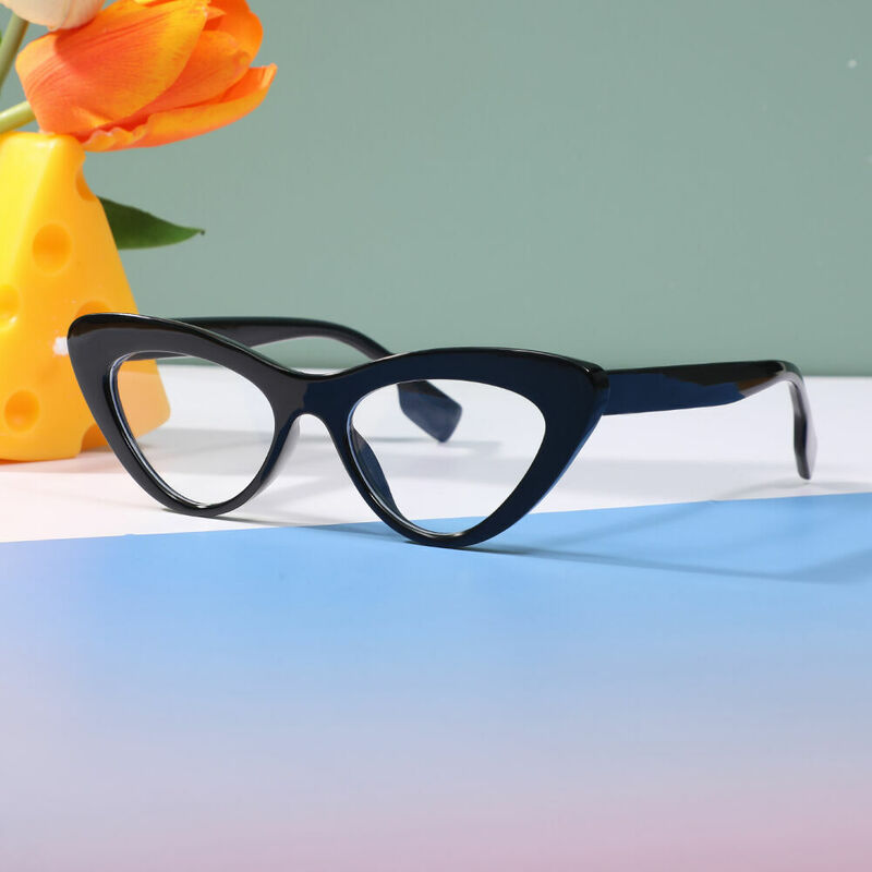 Emma Cat Eye Black Glasses