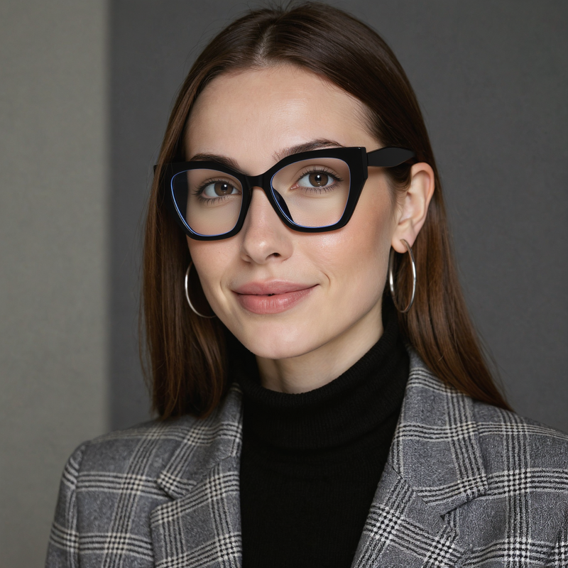 Kristin Cat Eye Black Glasses